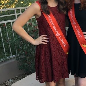 Free People Maroon Lace Mini Dress